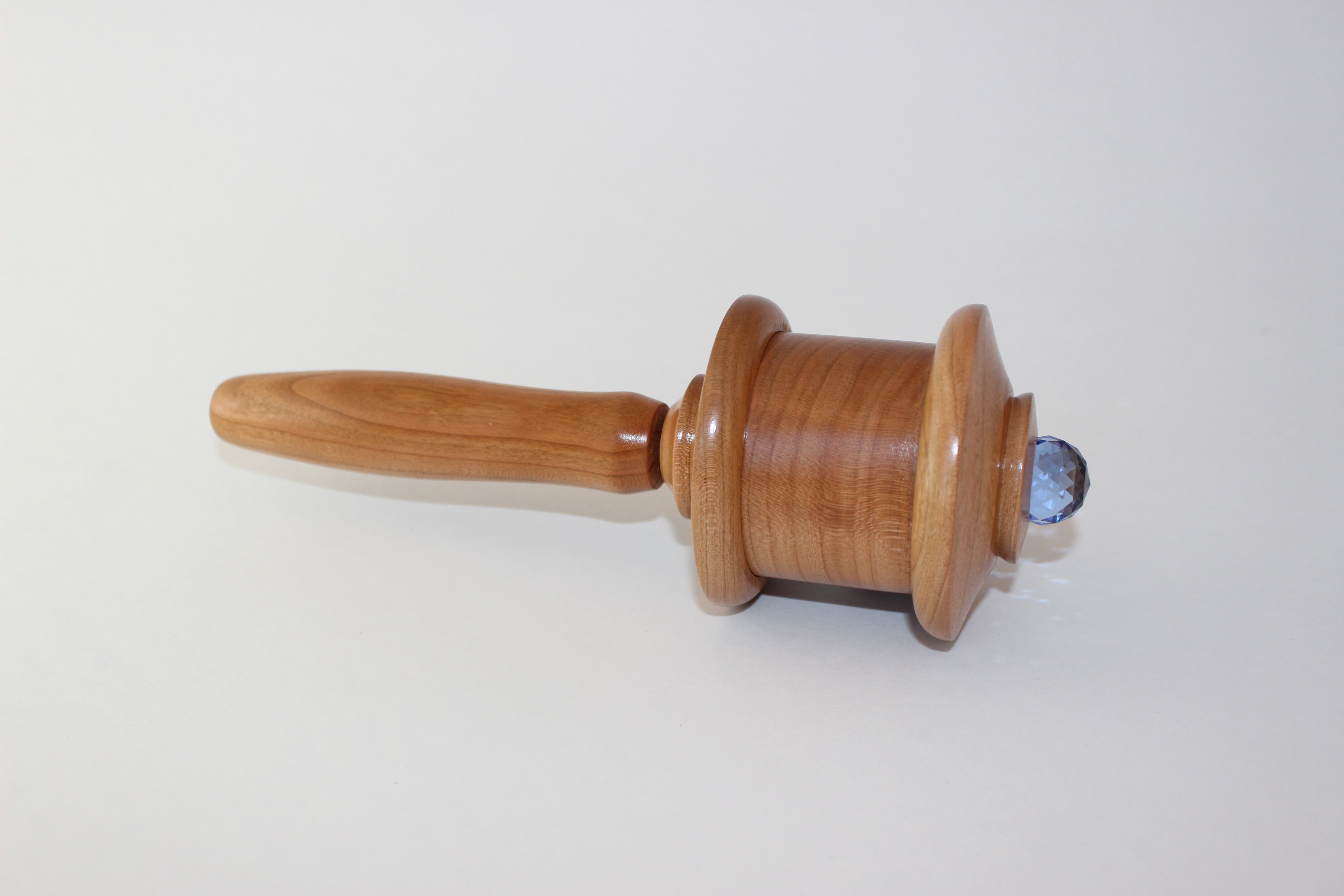 Medicine Buddha Mini Prayer Wheel Cherry Wood - Image 3
