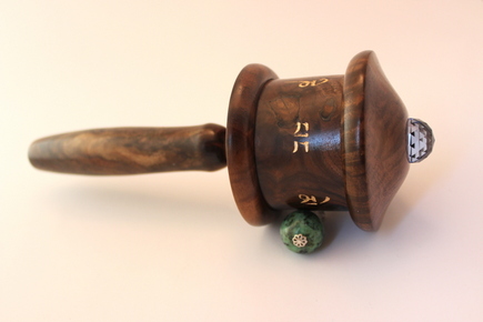 Amitabha Prayer Wheel Walnut Wood