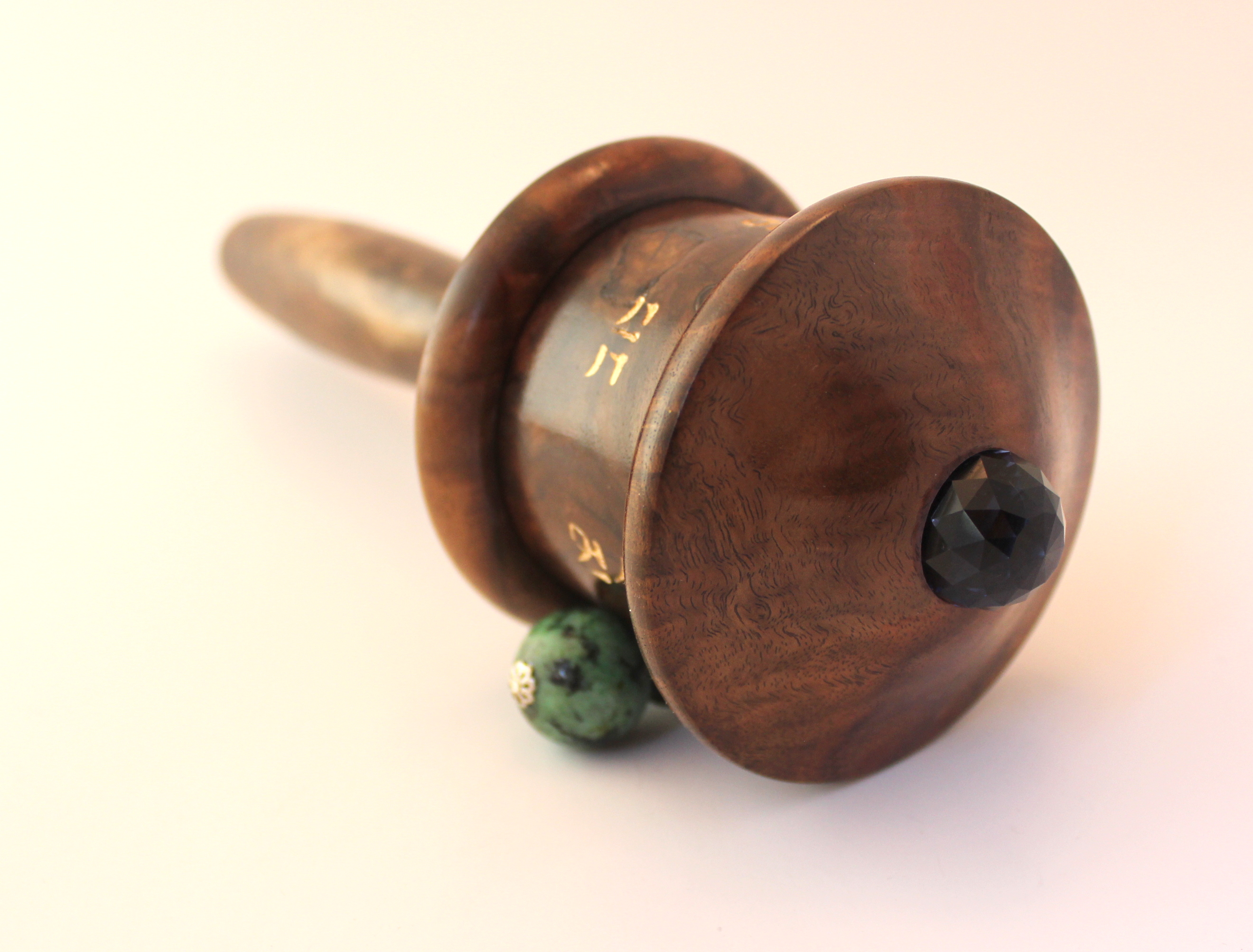 Amitabha Prayer Wheel Walnut Wood - Image 7