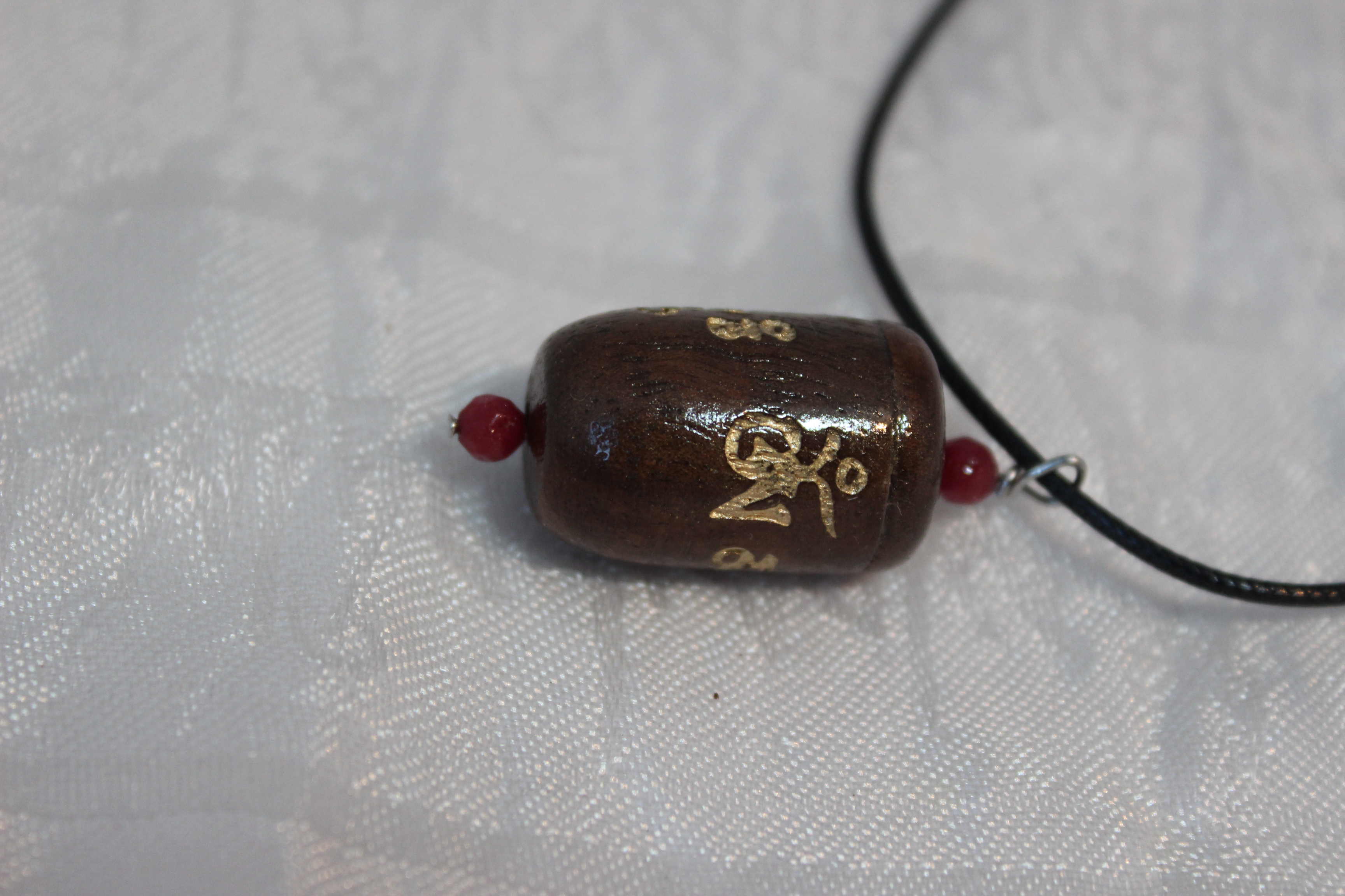 Walnut Pendant Prayer Wheel - Image 2