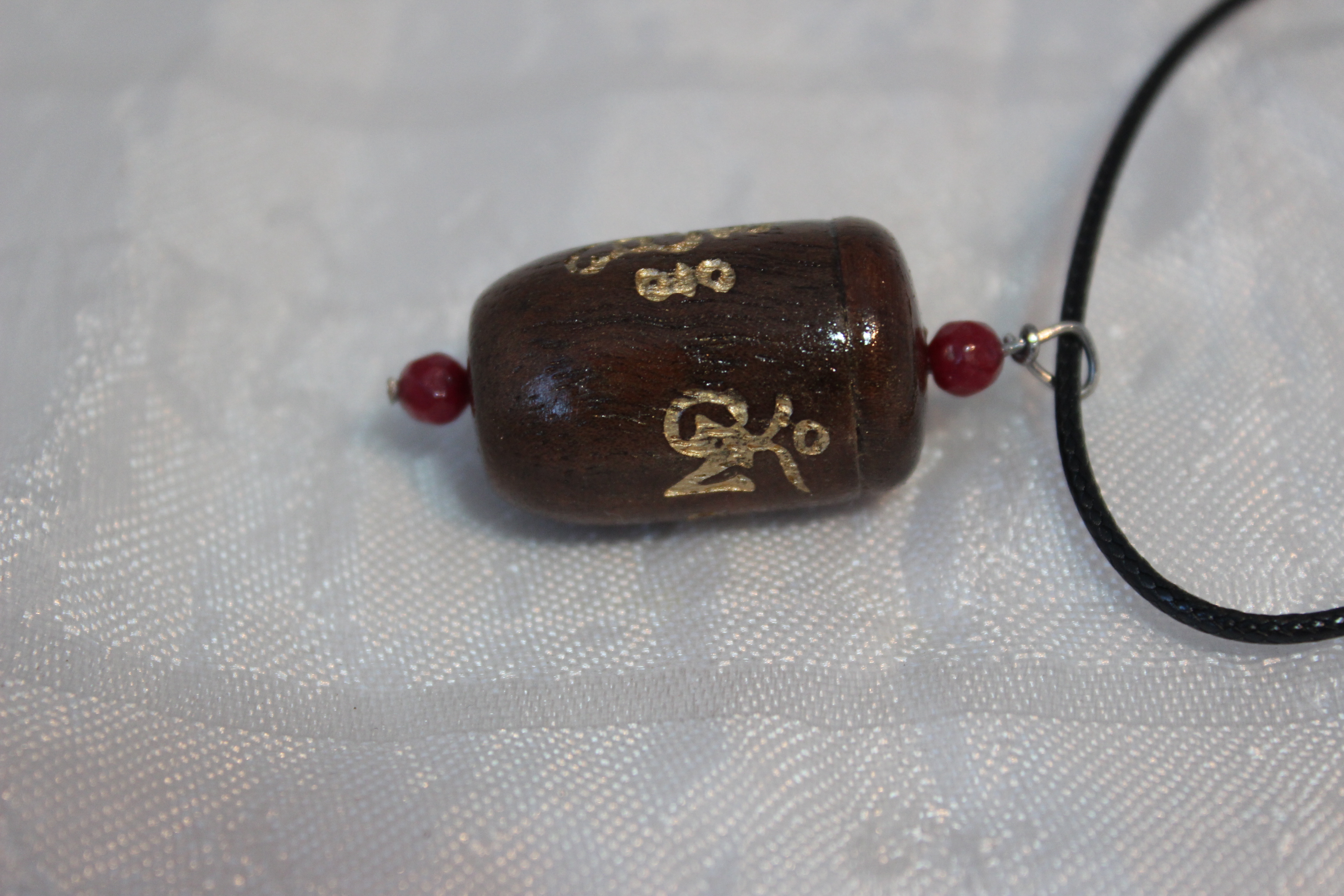 Walnut Pendant Prayer Wheel - Image 3
