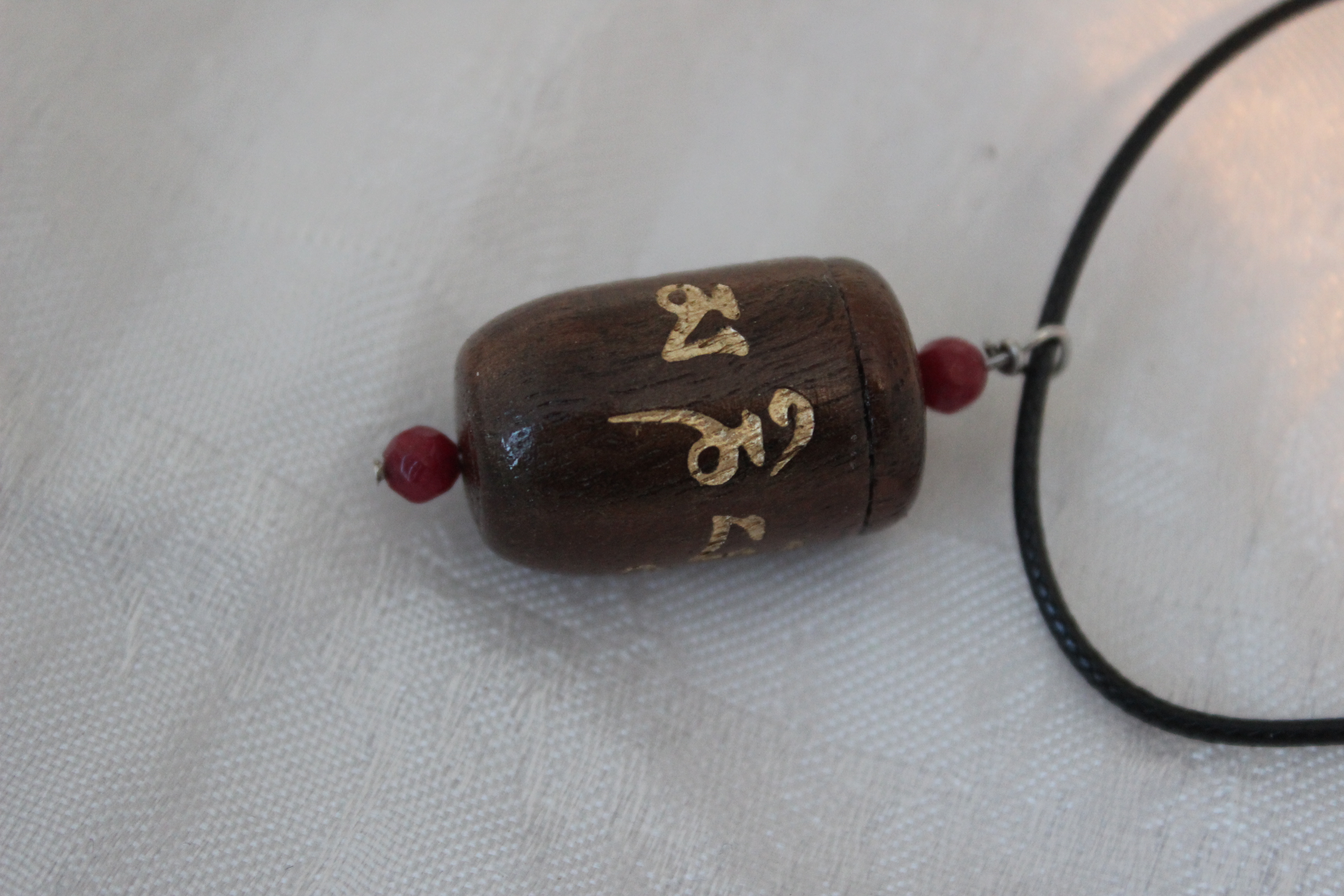 Walnut Pendant Prayer Wheel - Image 4