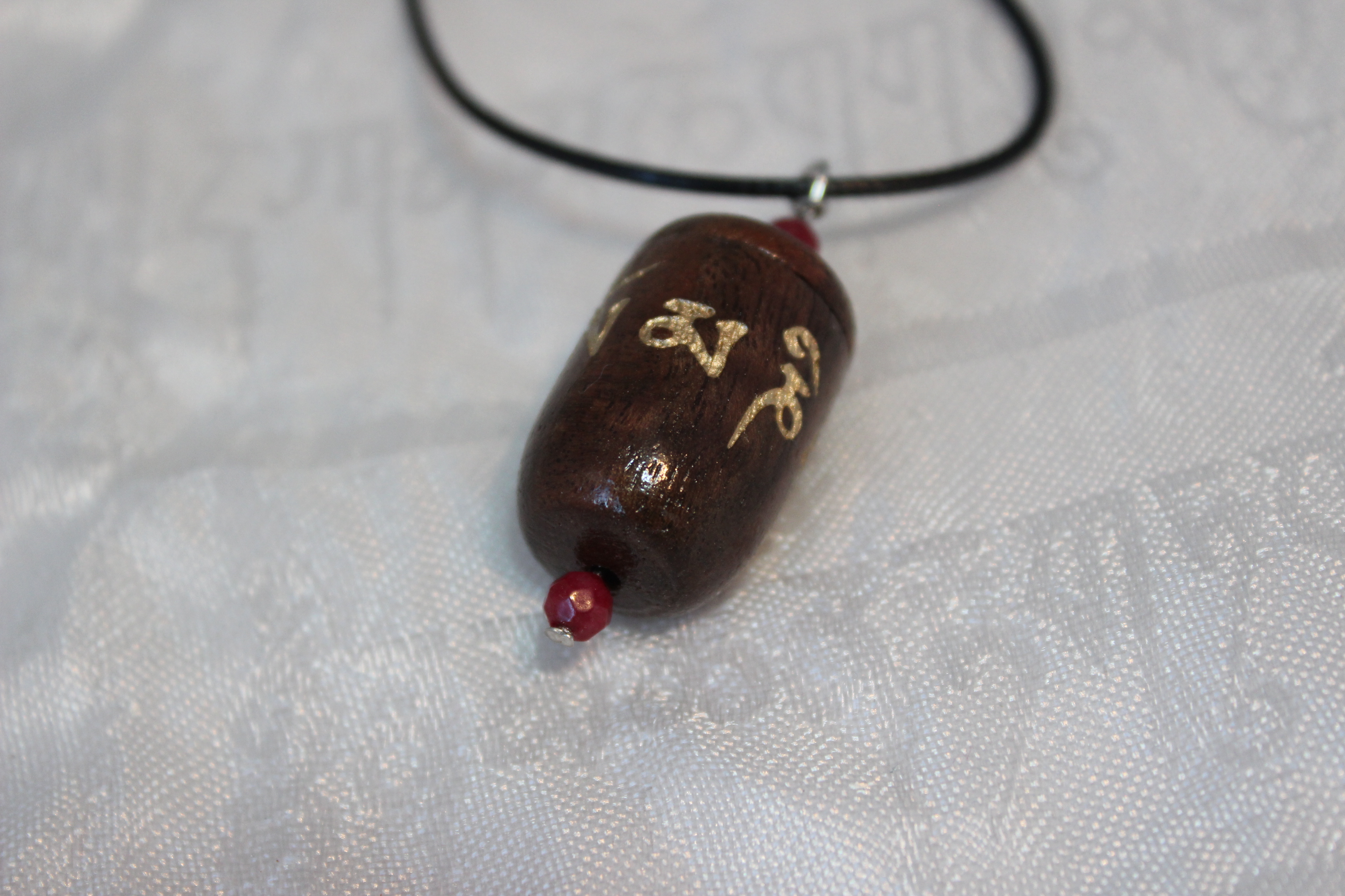 Walnut Pendant Prayer Wheel - Image 5
