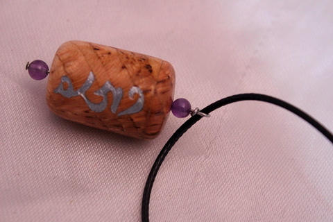 prayer wheel pendant cherry burl