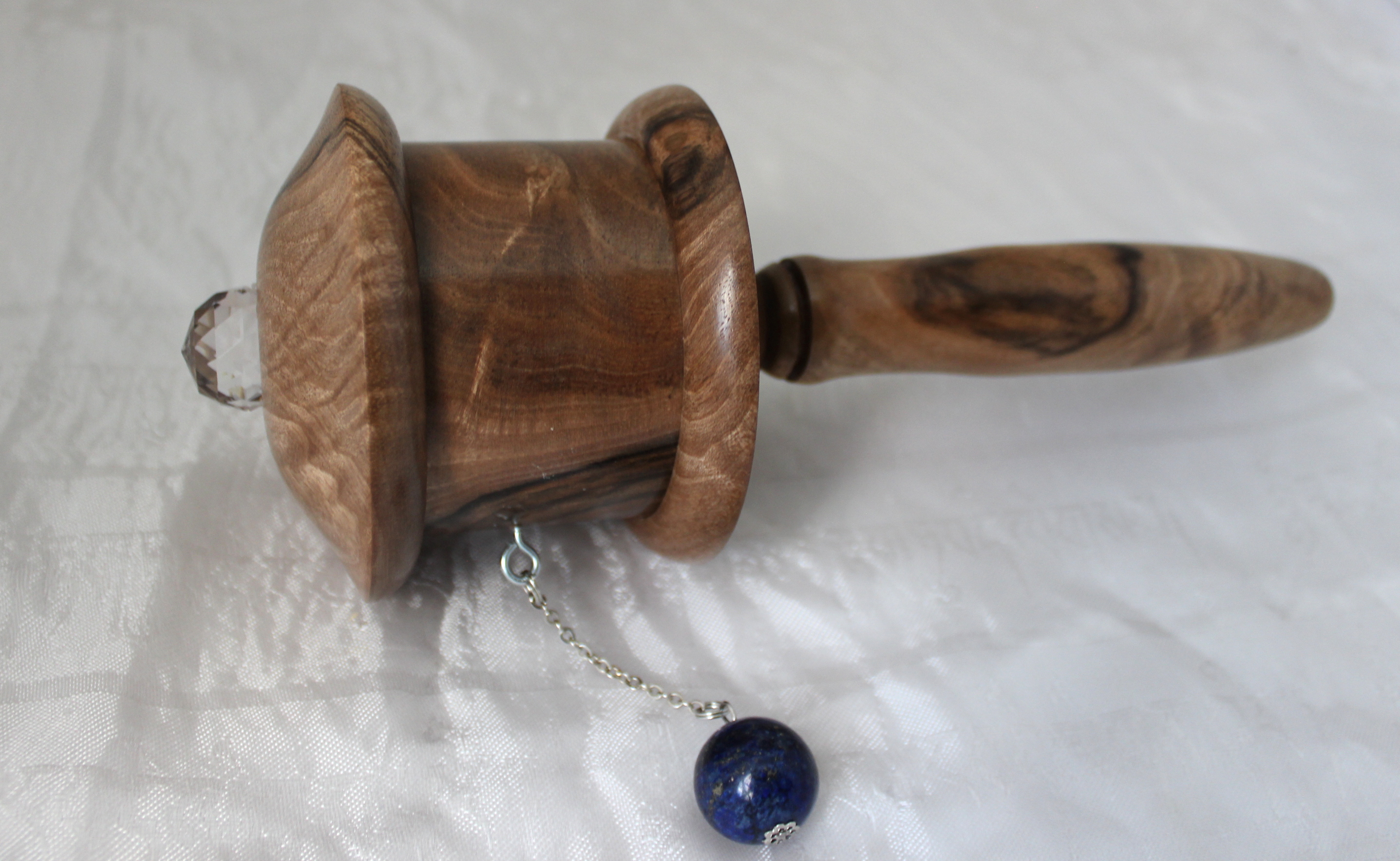 Medicine Buddha Prayer Wheel- English Walnut Wood