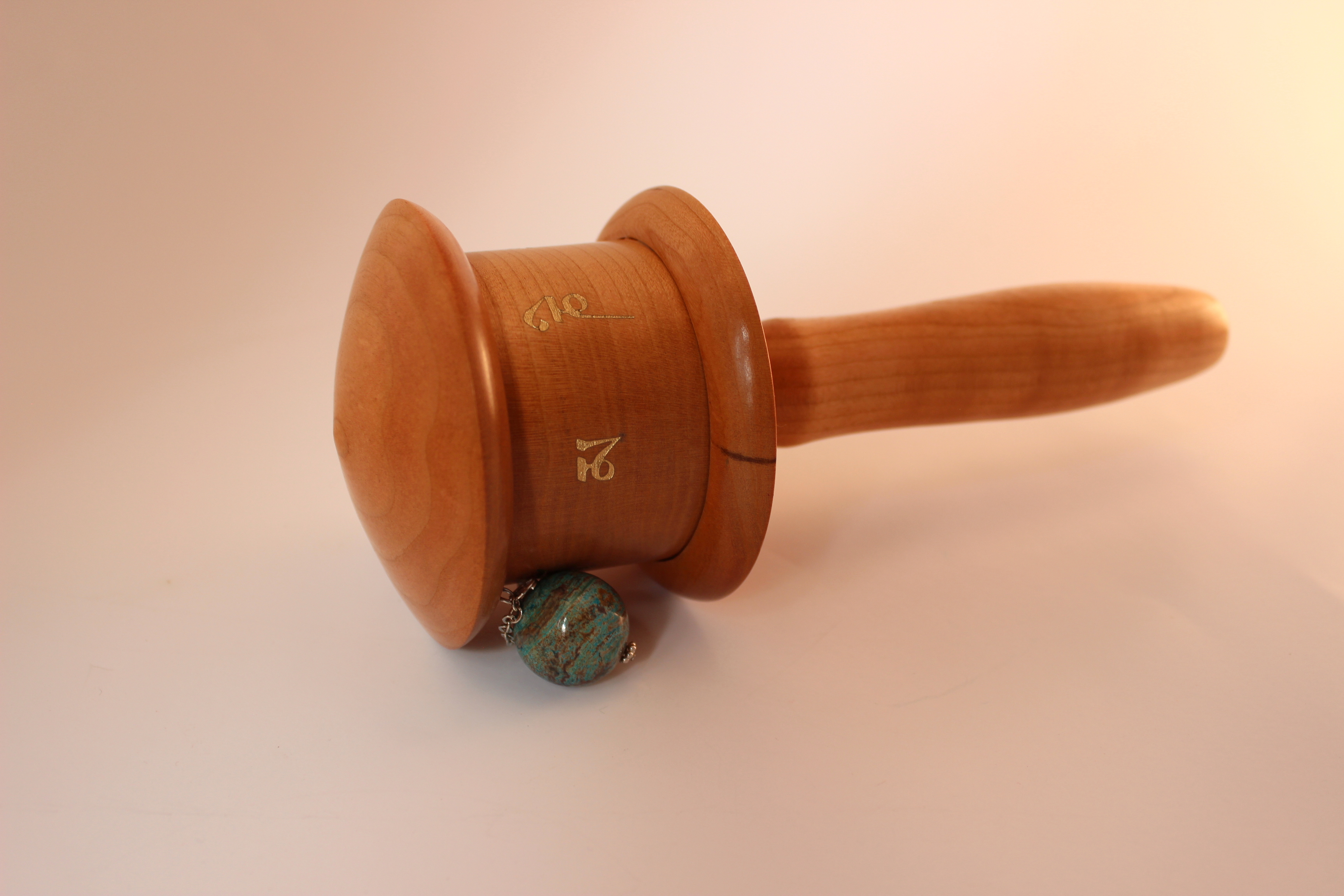 Medicine Buddha Mini Prayer Wheel Cherry - Image 2