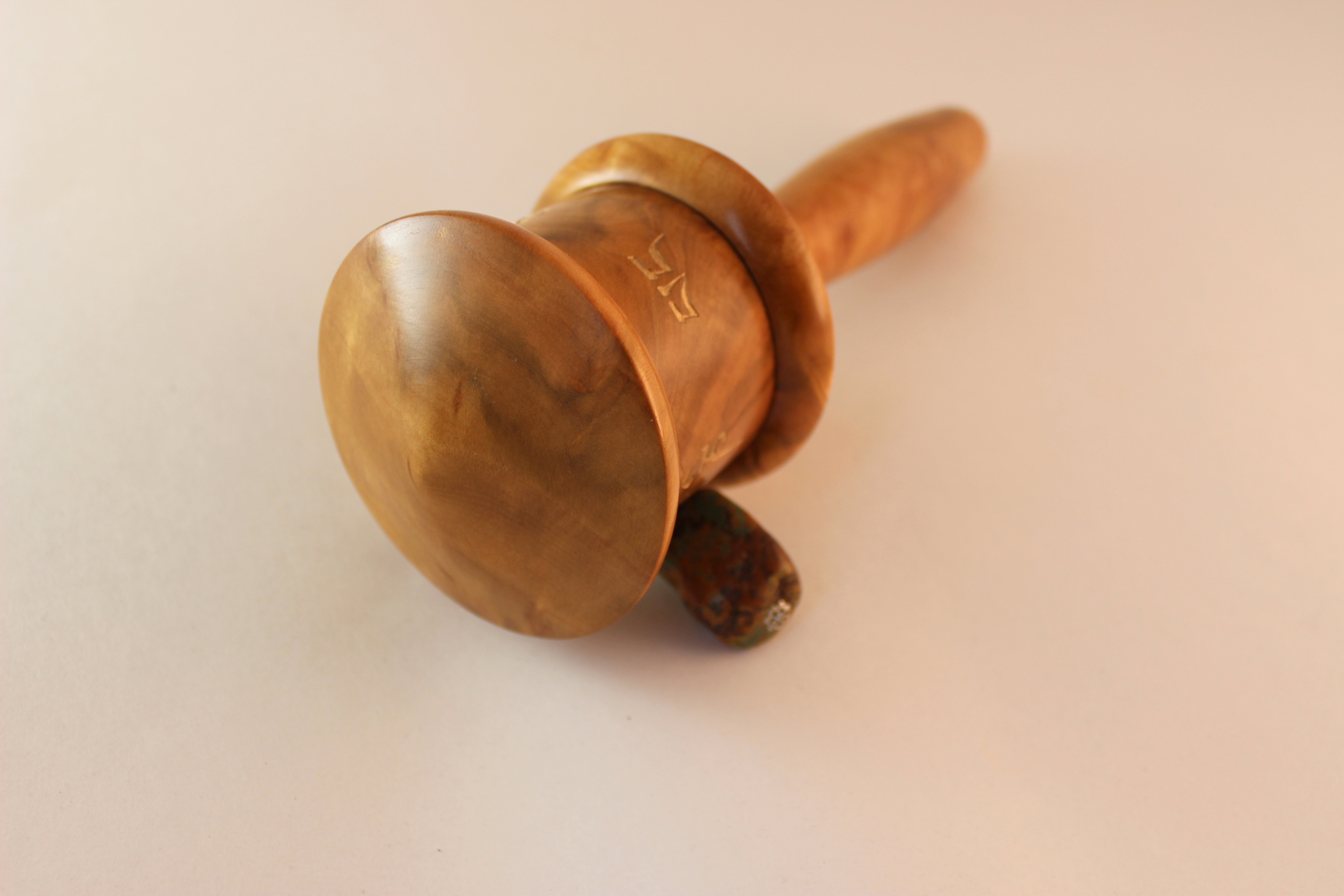 Plum Wood Mini Prayer Wheel Medicine Buddha - Image 2