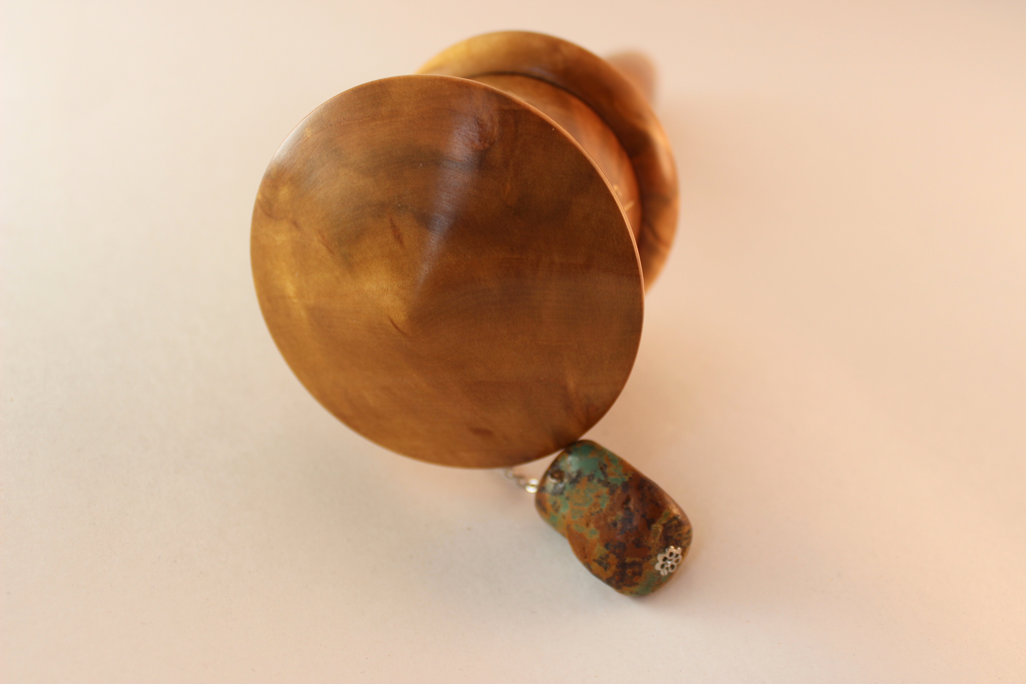 Plum Wood Mini Prayer Wheel Medicine Buddha - Image 3