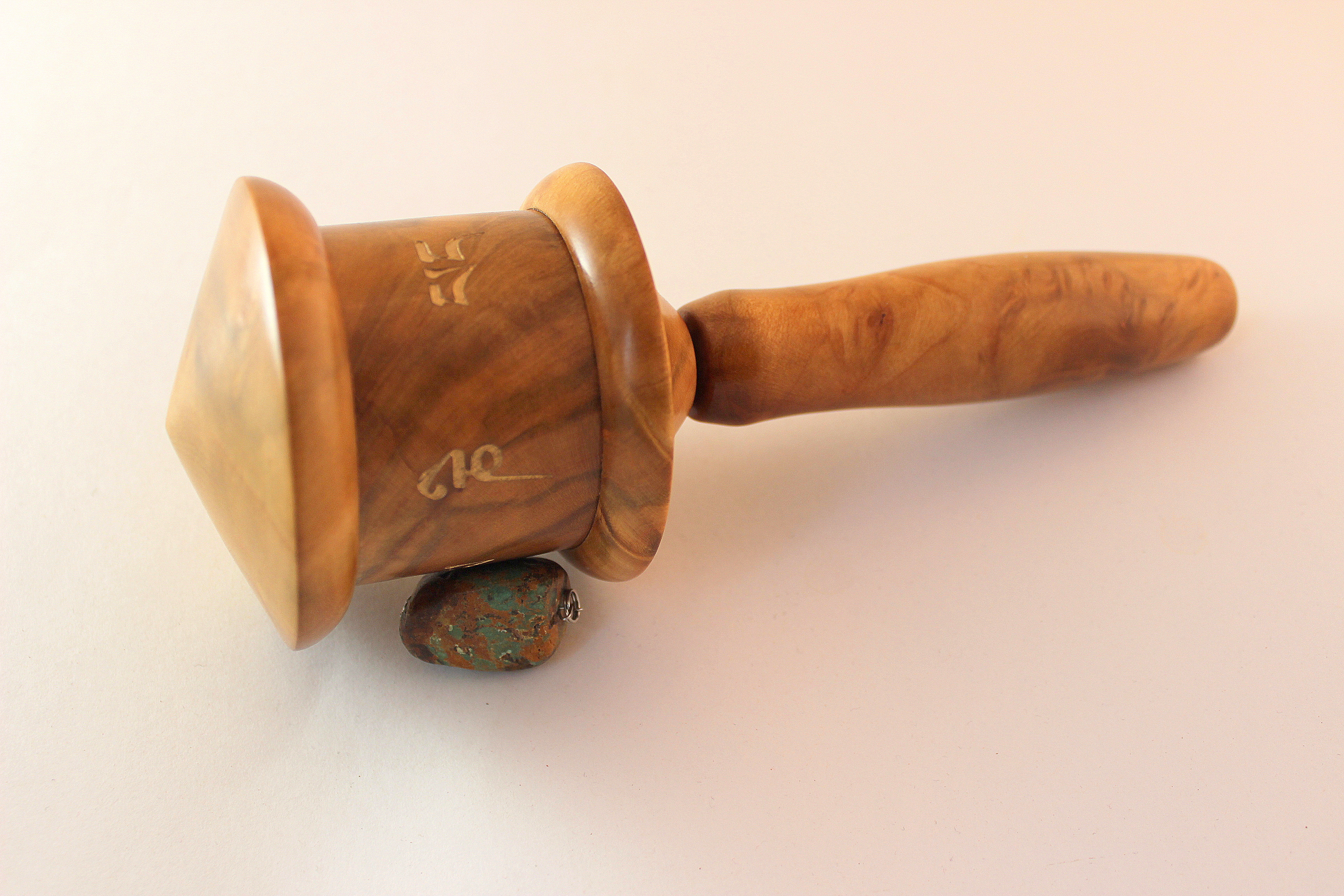 Plum Wood Mini Prayer Wheel Medicine Buddha - Image 4